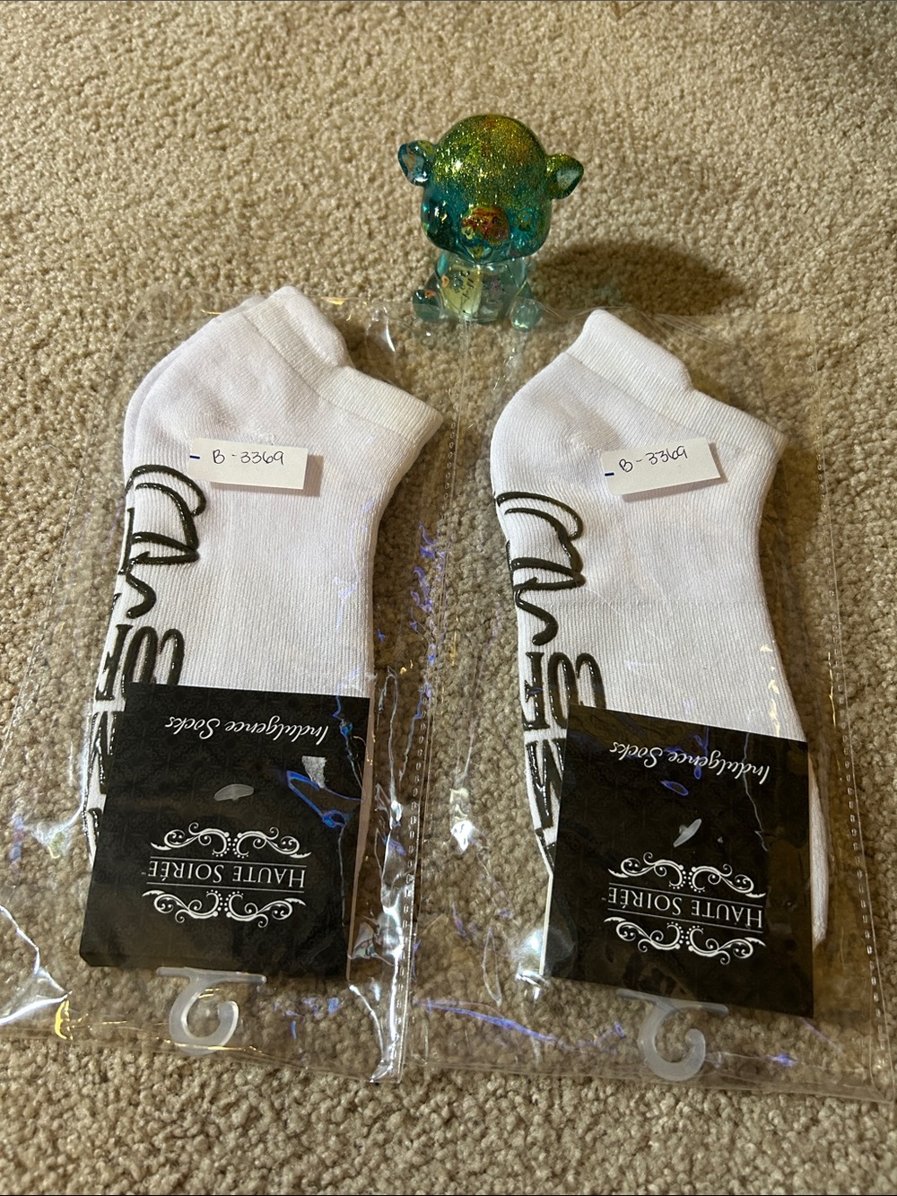 White Low-Cut Fun Ankle Socks - 2 Pack with coffee - Indulgence Socks